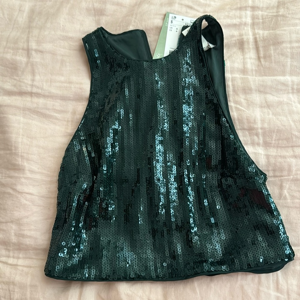 Sequin green top